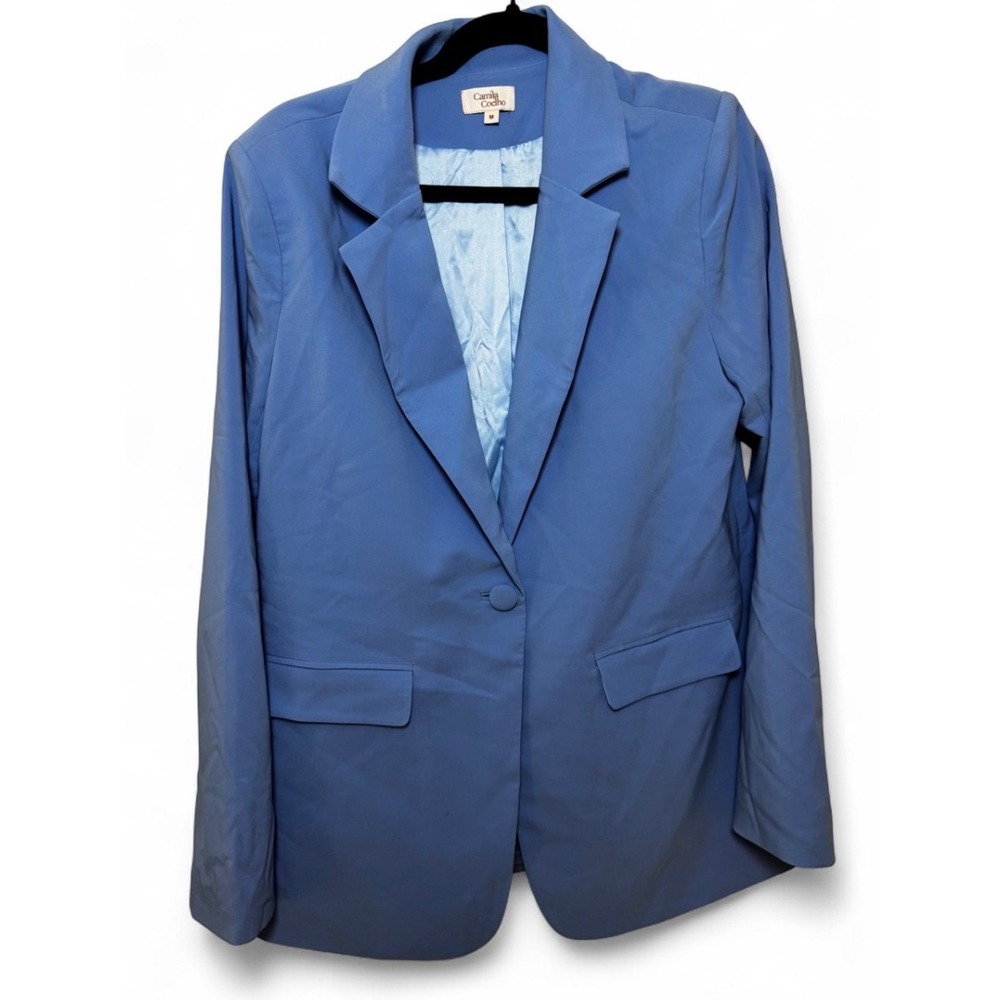 Camila Coelho Blue Single Button Blazer Jacket Size Medium